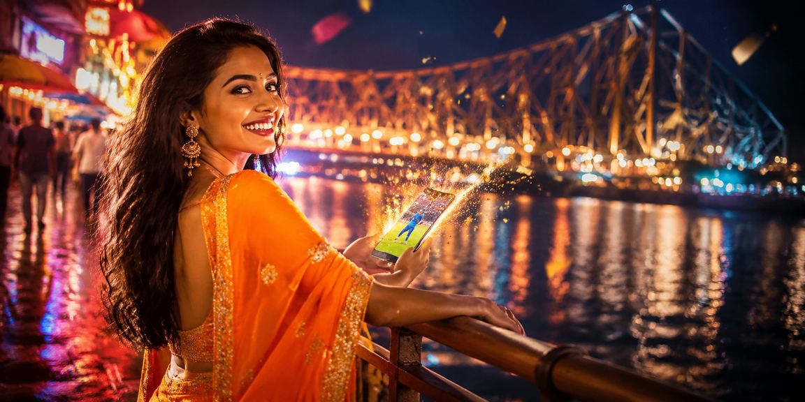 Night view of Kolkata showcasing mindful gaming environment
